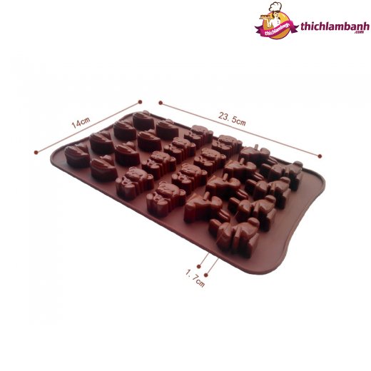 Khuôn silicon 24 vịt gấu