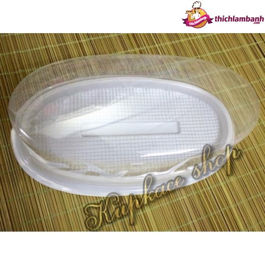Hộp nhựa oval 12 (đế trắng)
