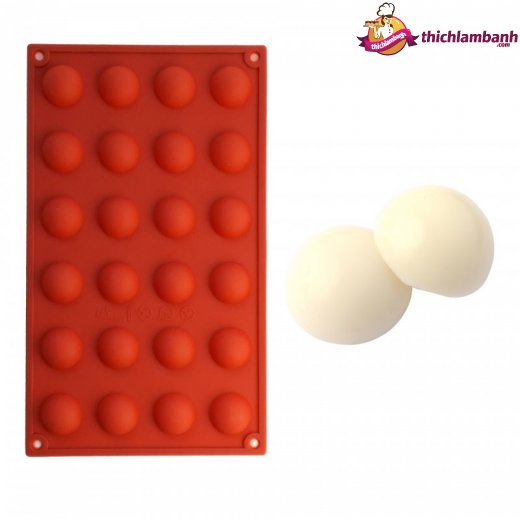 Khuôn silicon 24 lỗ bán nguyệt