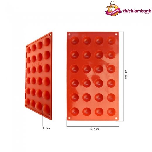Khuôn silicon 24 lỗ bán nguyệt