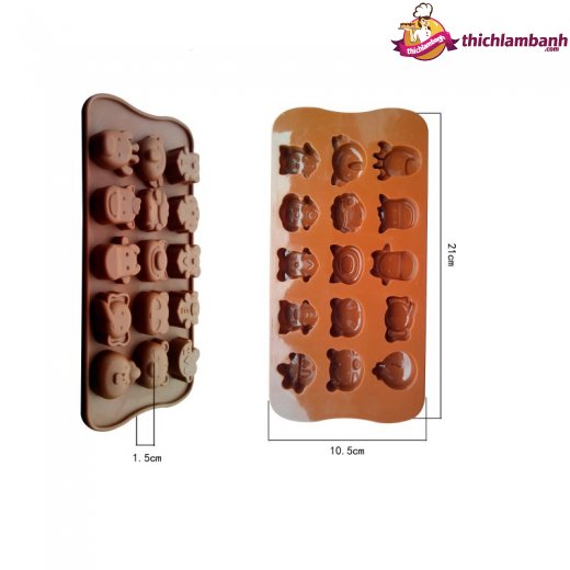 Khuôn silicon 15 gấu love