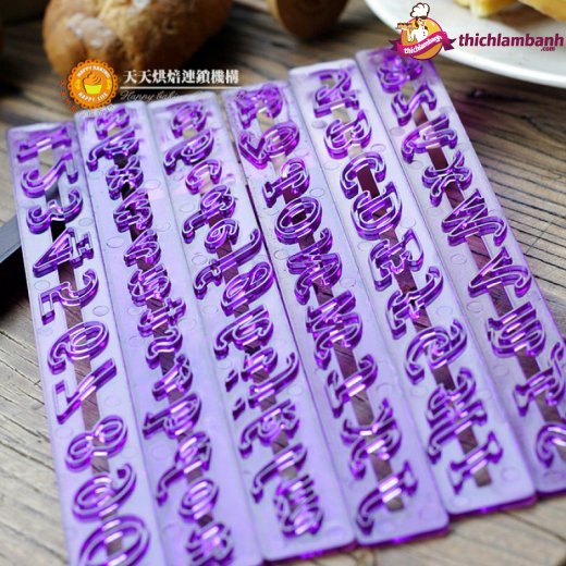Bộ nhấn chữ cái thường + số màu tím