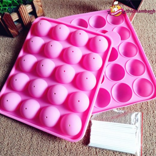 Khuôn silicon cakepop 20 tròn