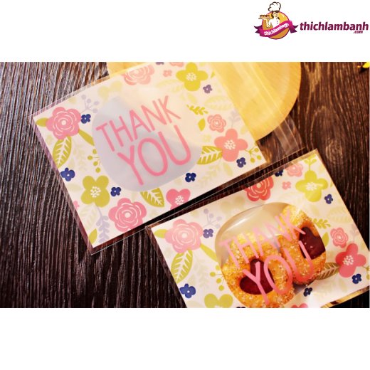 Túi dán mẫu thank you 12x10cm -  100cm