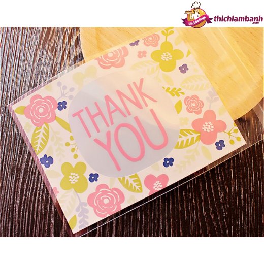 Túi dán mẫu thank you 12x10cm -  100cm
