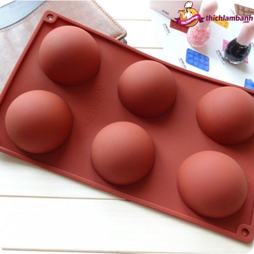 Khuôn silicon 6 lỗ bán nguyệt lớn