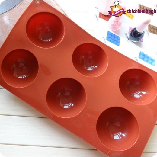 Khuôn silicon 6 lỗ bán nguyệt lớn
