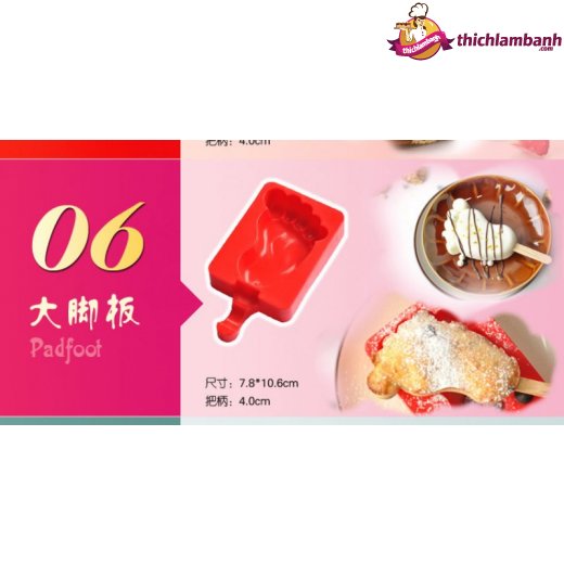 Khuôn kem silicon EATME - hình bàn chân em bé