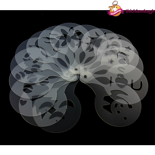 Stencil rắc bánh 16 họa tiết