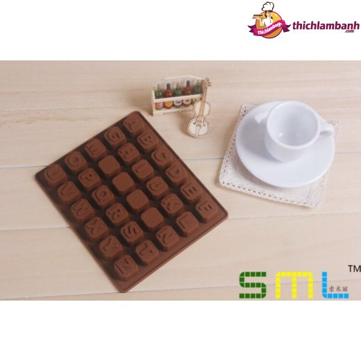 Khuôn silicon 26 chữ cái + 4 ô trống