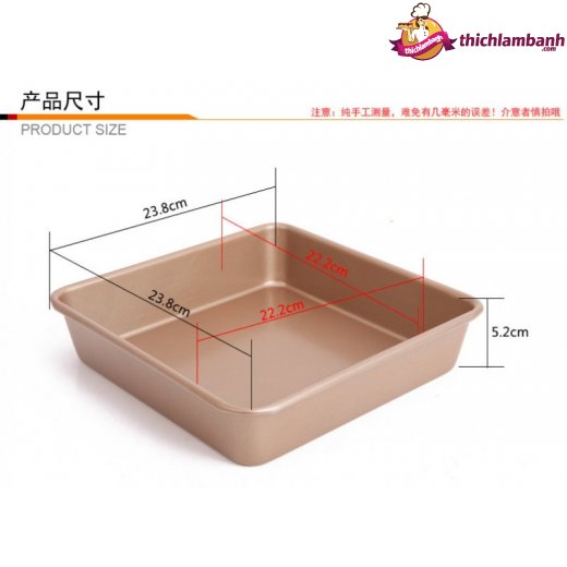 Khuôn vuông Chefmade đáy liền 9040