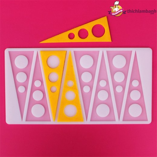 Khuôn silicon mỏng decor 8 tam giác chấm bi