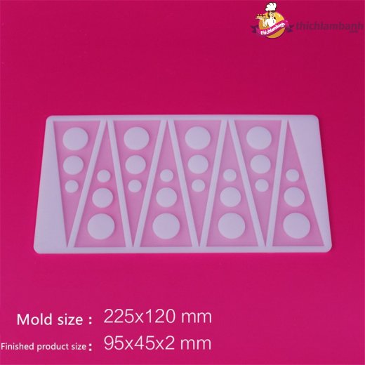 Khuôn silicon mỏng decor 8 tam giác chấm bi