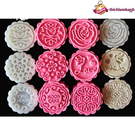 Khuôn lò xo 50g tròn 6 mặt moon cake