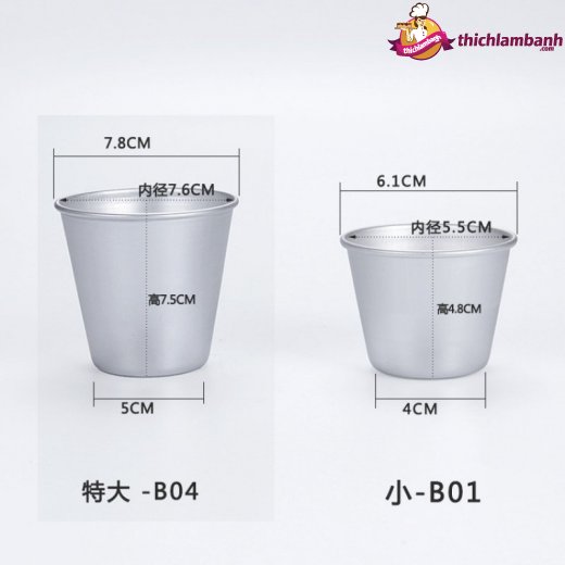Ly nhôm cao nhiều kích thước