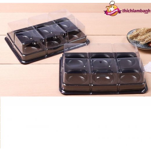 Hộp nhựa FG332 6 bánh trung thu 50 gr có nắp đậy