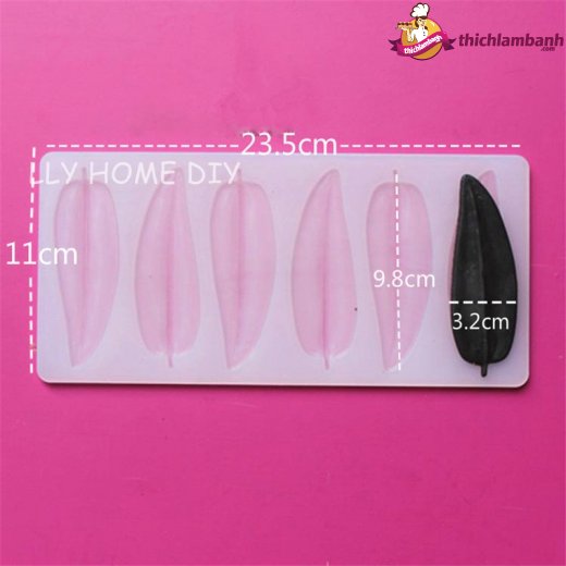 Khuôn silicon mỏng decor 6 lá