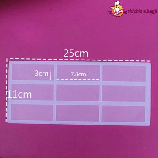 Khuôn silicon mỏng decor 9 ô chữ nhật