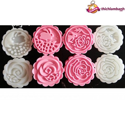 Khuôn lò xo 50g tròn 4 mặt thỏ