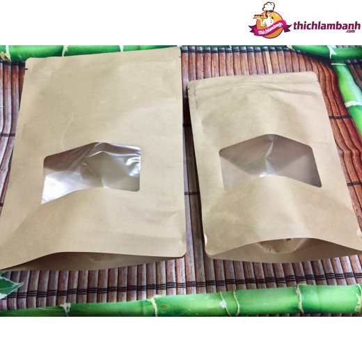 Túi zip giấy kraft có cửa sổ