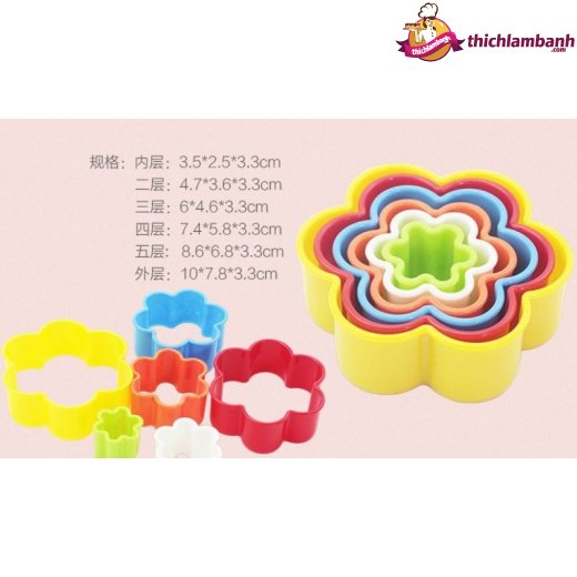 Bộ 6 nhấn nhựa hoa mai