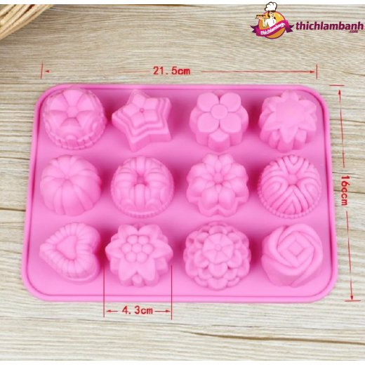 Khuôn silicon 12 hoa nhỏ