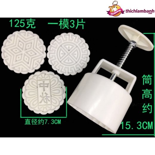 Khuôn lò xo 125gr tròn 3 mặt hoa truyền thống
