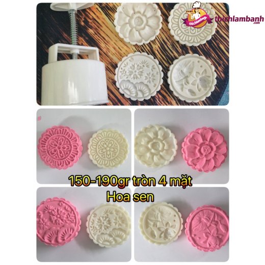 Khuôn lò xo 150-190gr tròn 4 mặt hoa sen