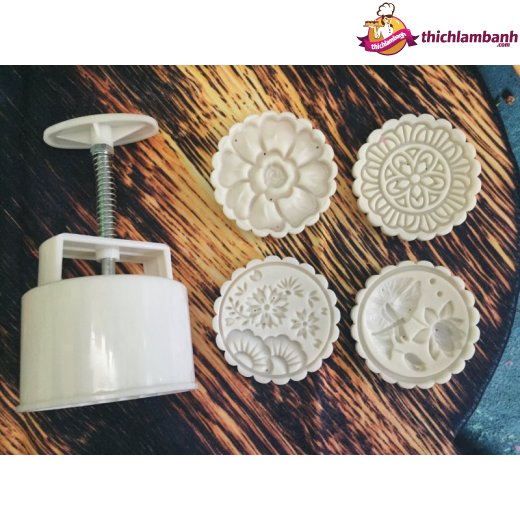 Khuôn lò xo 150-190gr tròn 4 mặt hoa sen