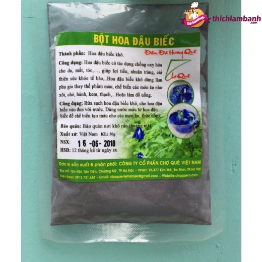 Bột tạo màu tự nhiên - hoa đậu biếc (DẠNG BỘT) 50 gr