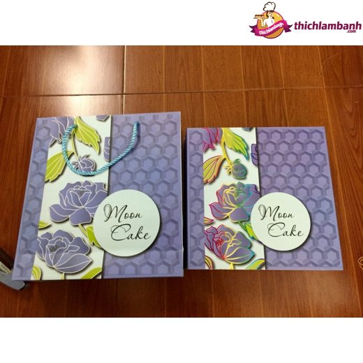 Hộp giấy trung thu 4 bánh > 200gr ( giỏ + đáy + nắp )
