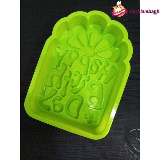 Khuôn silicon chữ nhật có chữ HAPPY BIRTHDAY