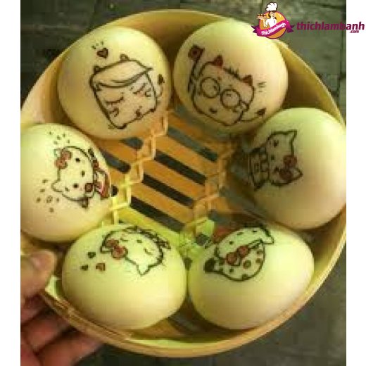 Sticker giấy gạo dán bánh bao 42 hình