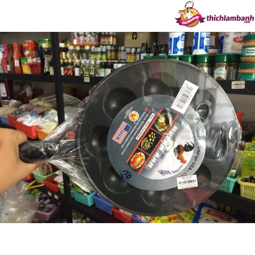 Khuôn Làm Bánh Khọt 10 Lỗ có tay cầm Huỳnh Anh