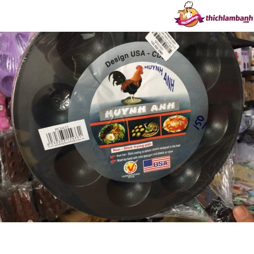 Khuôn Làm Bánh Khọt 10 Lỗ có tay cầm Huỳnh Anh