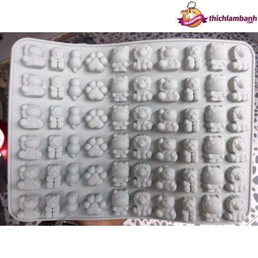 Khuôn silicon 60 mèo gấu nhí