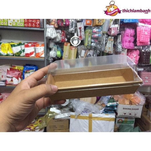 Hộp bánh giấy nâu kraft đựng bánh nắp trong 10 CÁI
