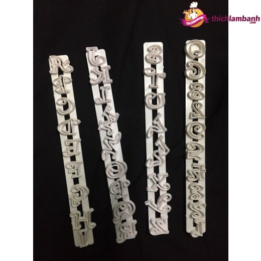 Bộ nhấn chữ cái thường + số màu trắng
