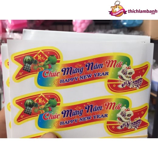 Tem chúc mừng năm mới decal dài nhỏ - 10 tờ