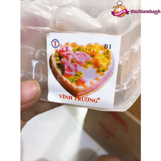 Khuôn nhựa làm rau câu VT 25cm tim hoa hồng ( mẫu B1)