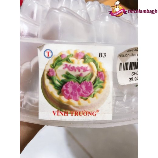 Khuôn nhựa làm rau câu VT 25cm lãng hoa happy ( mẫu B3)