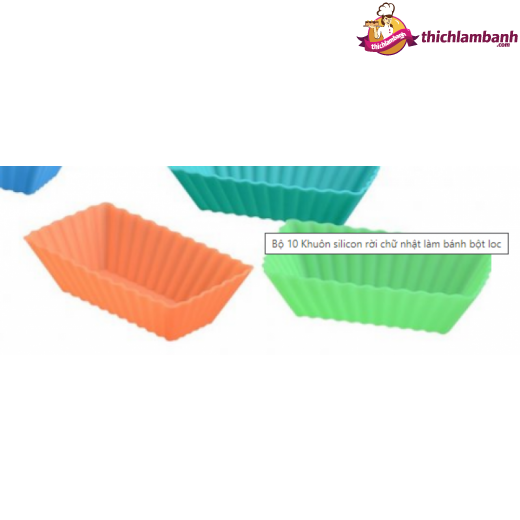 Bộ 10 Khuôn silicon rời chữ nhật làm bánh bột lọc