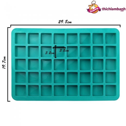 Khuôn silicon 40 ô vuông 3cm