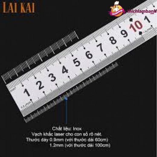 Thước Inox đo, chia bánh 60 cm