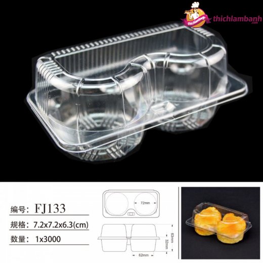Hộp nhựa gập 2 ngăn FJ133