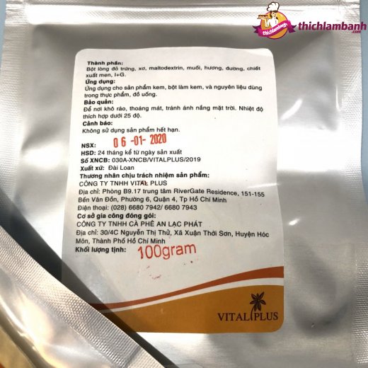 Bột Lòng Đỏ Trứng Muối Vitalplus 100gr