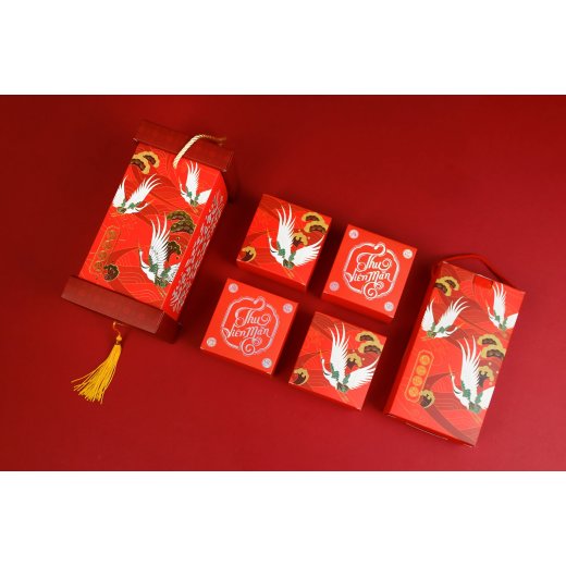 Hộp bánh trung thu lồng đèn 4 bánh
