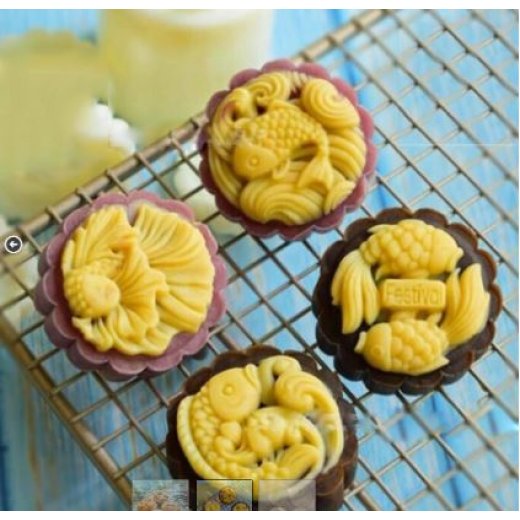 Khuôn trung thu 150 - 190gr 4 mặt cá chép 2020