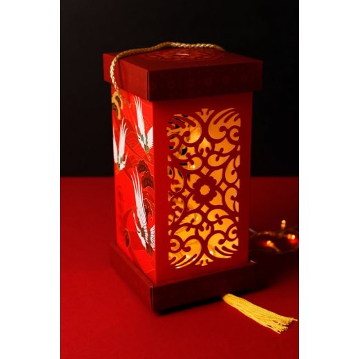 Hộp giấy trung thu 4 bánh ĐỨNG Lồng đèn