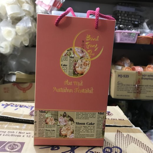 Hộp trung thu 2 bánh 200-250g kéo hồng